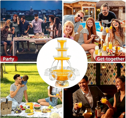3‑Tier LED Drink Fountain 1.5 Gal Party Dispenser